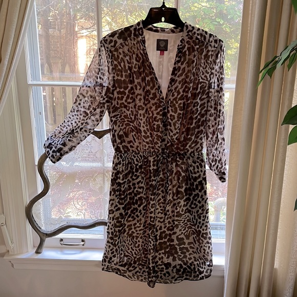 Vince Camaro Leopard Dress Sz 6 - Picture 5 of 13